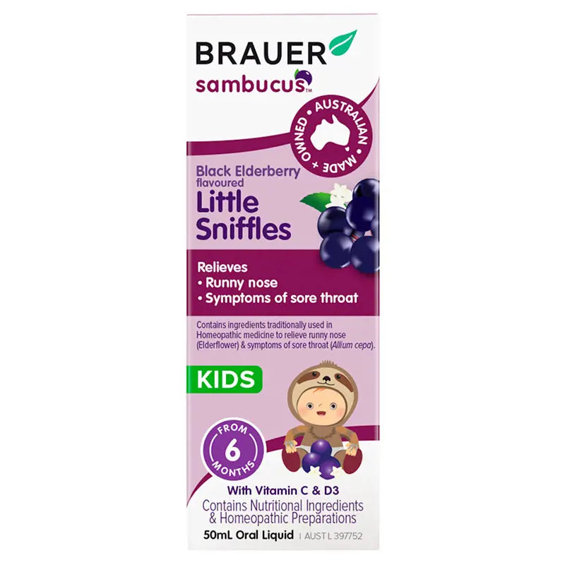 Brauer Sambucus Black Elderberry Kids Little Sniffles Oral Liquid 50ml BRAUER