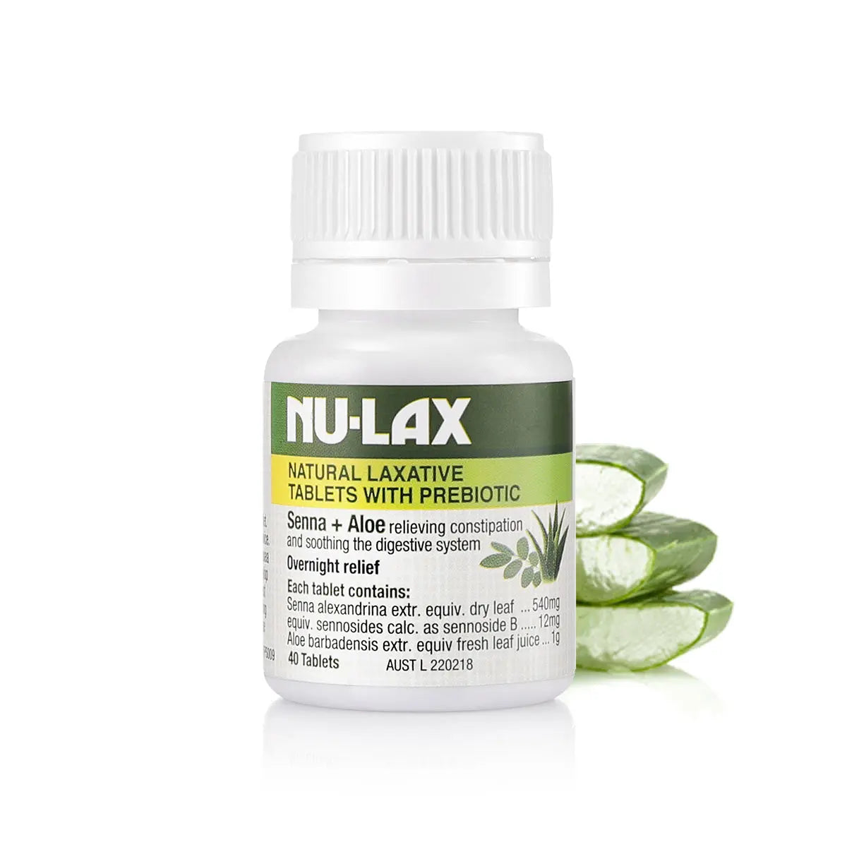 Nu-lax Natural Laxative Tablets With Prebiotic Senna + Aloe 40 Tablets NU-LAX