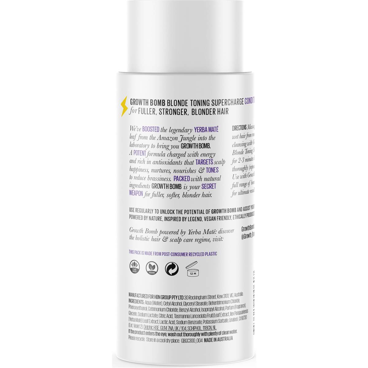 Growth Bomb Blonde Colour Enhancing Conditioner 300ml - Cutprice Online