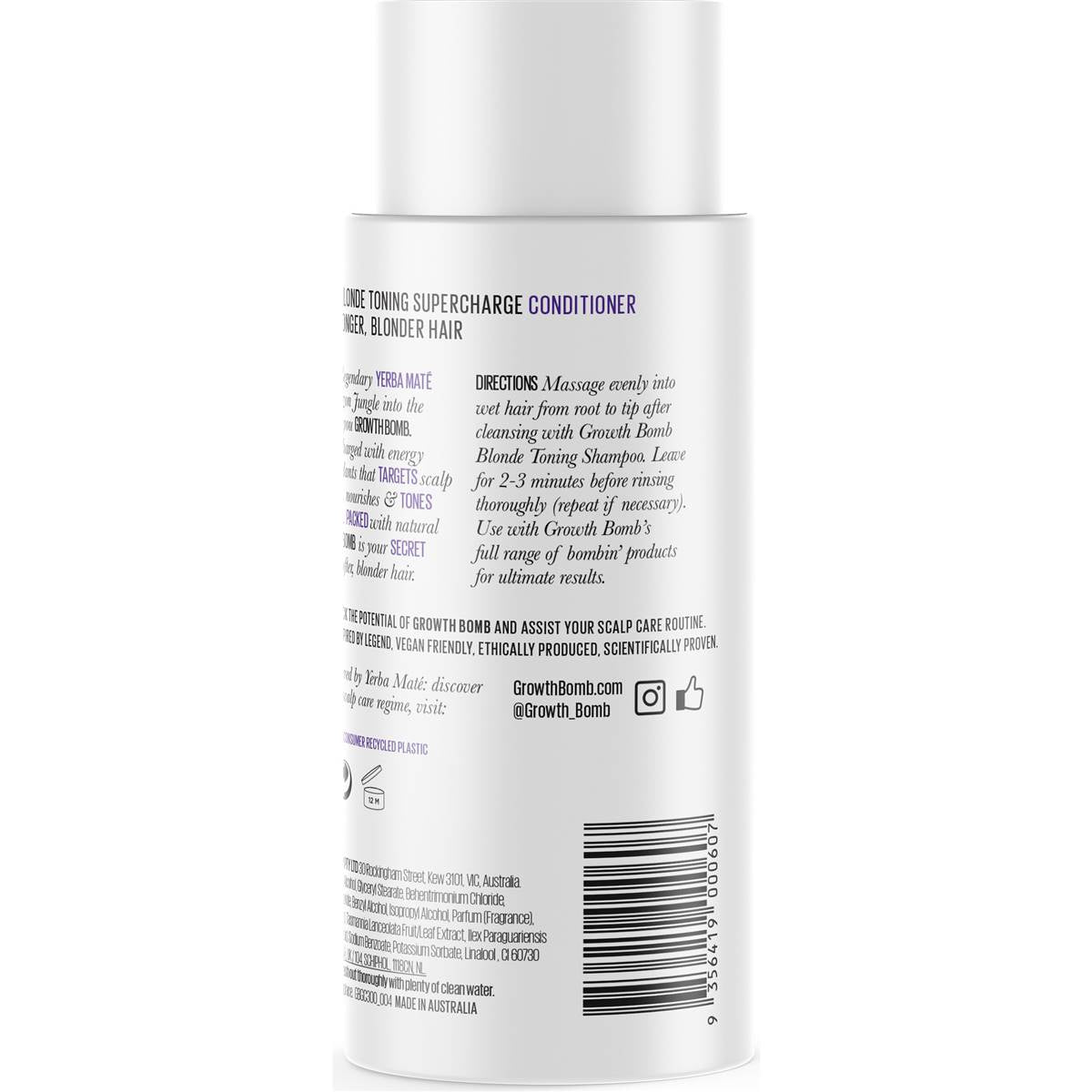 Growth Bomb Blonde Colour Enhancing Conditioner 300ml - Cutprice Online