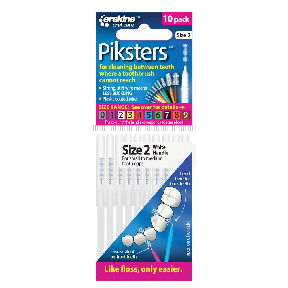 Piksters Inter Brush Size 2 Pack 10 (white) - Cutprice Online