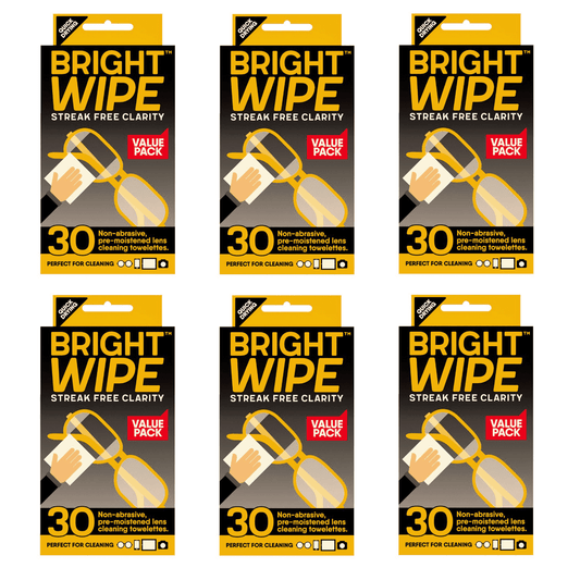 Bright Wipe Lens Cleaning Wipes 30 Pack (Pack of 6) - Cutprice Online