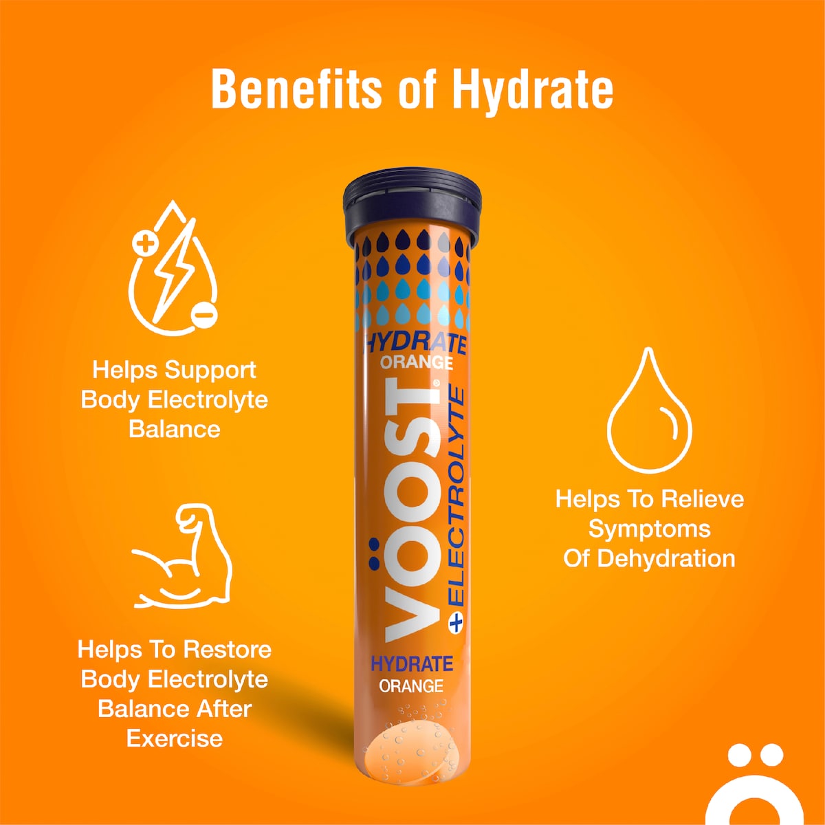 VOOST Hydrate Orange + Electrolyte Effervescent Tablets 40 pack