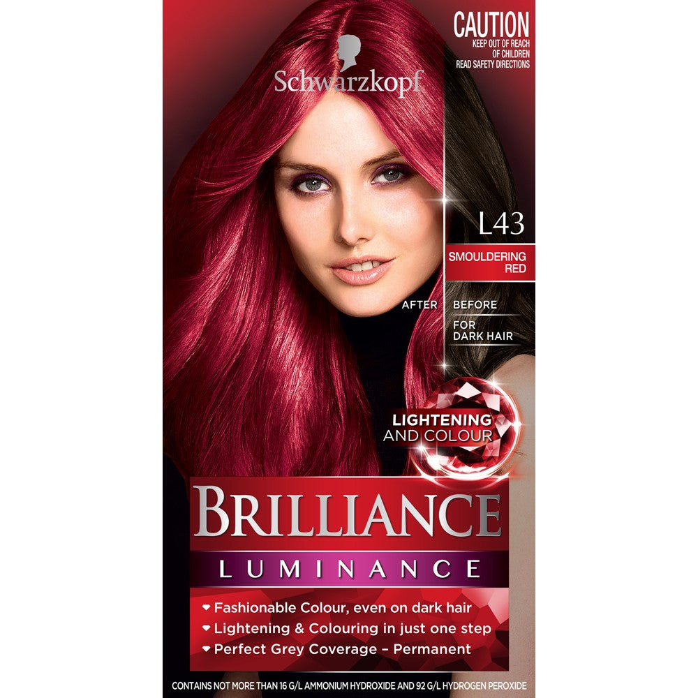 Schwarzkopf Live Brilliance Luminance L43 Smouldering Red Hair Colour - Cutprice Online