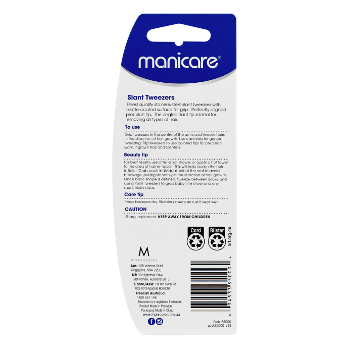 Manicare Tweezer Slant Black