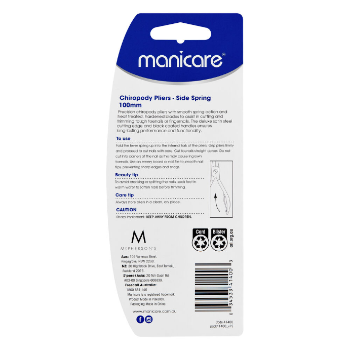 Manicare Chiropody Plier Side Spring