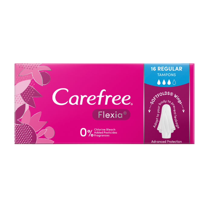 Carefree Tampons Flexia Regular 16 Pack - Cutprice Online