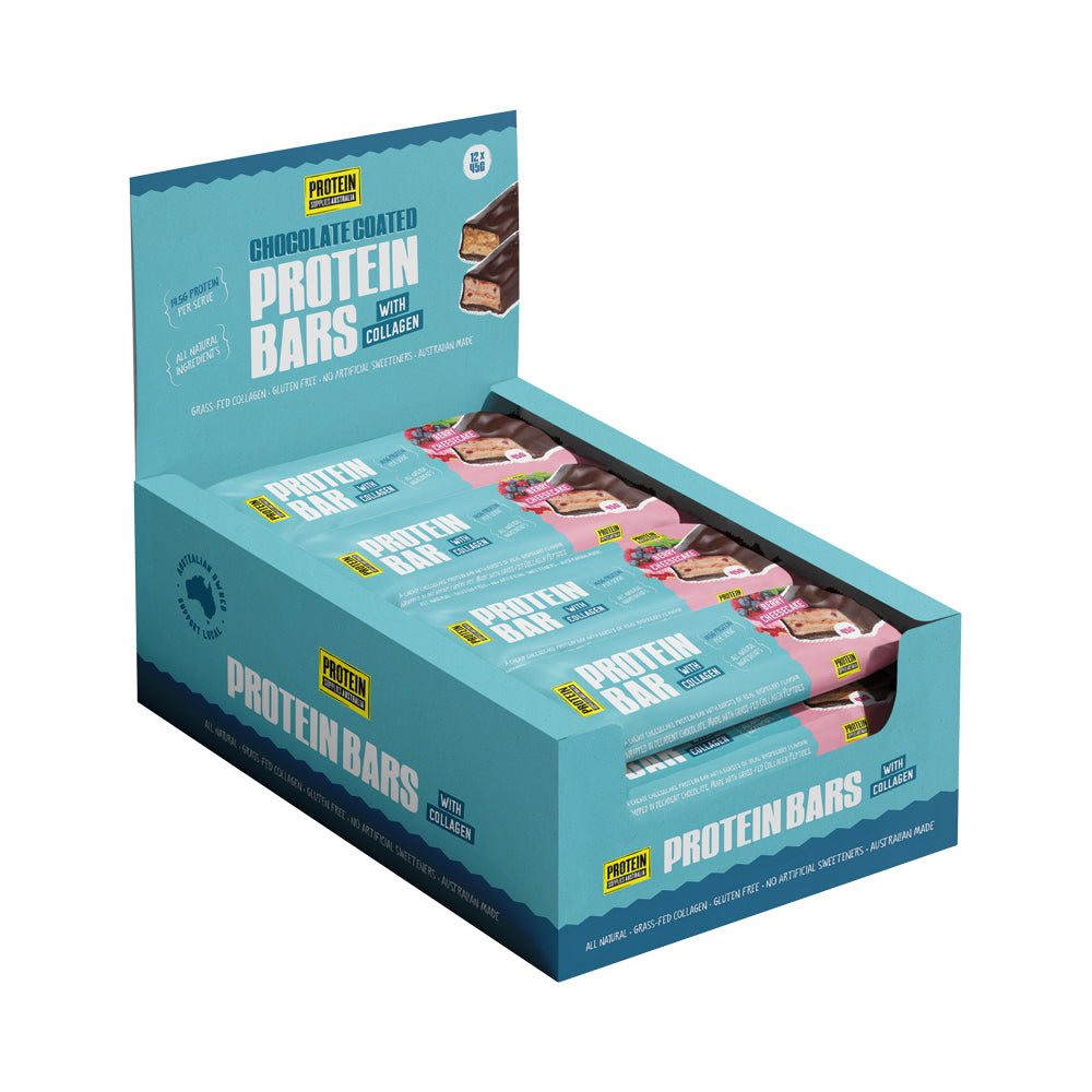 Protein Supplies Australia Protein Bar With Collagen Berry Cheesecake 45g X 12pk