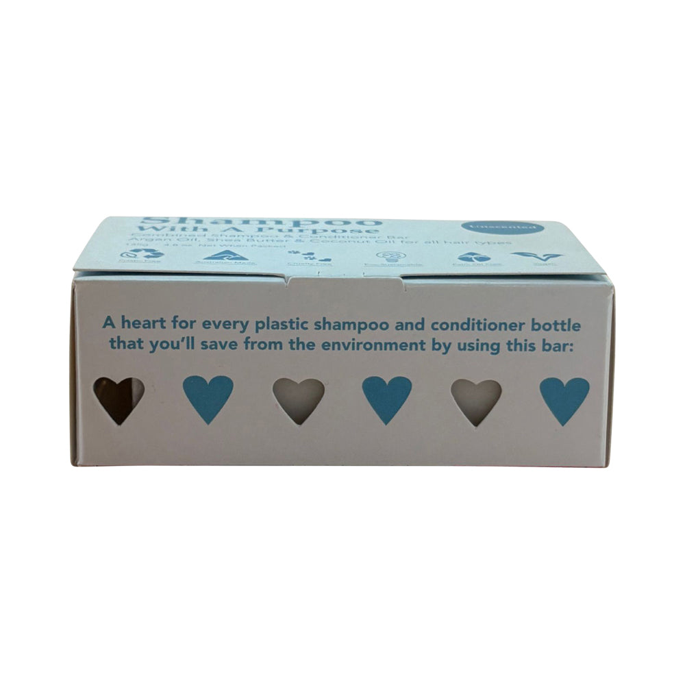 Shampoo With a Purpose Combined Shampoo & Conditioner Bar Unscented 135g
