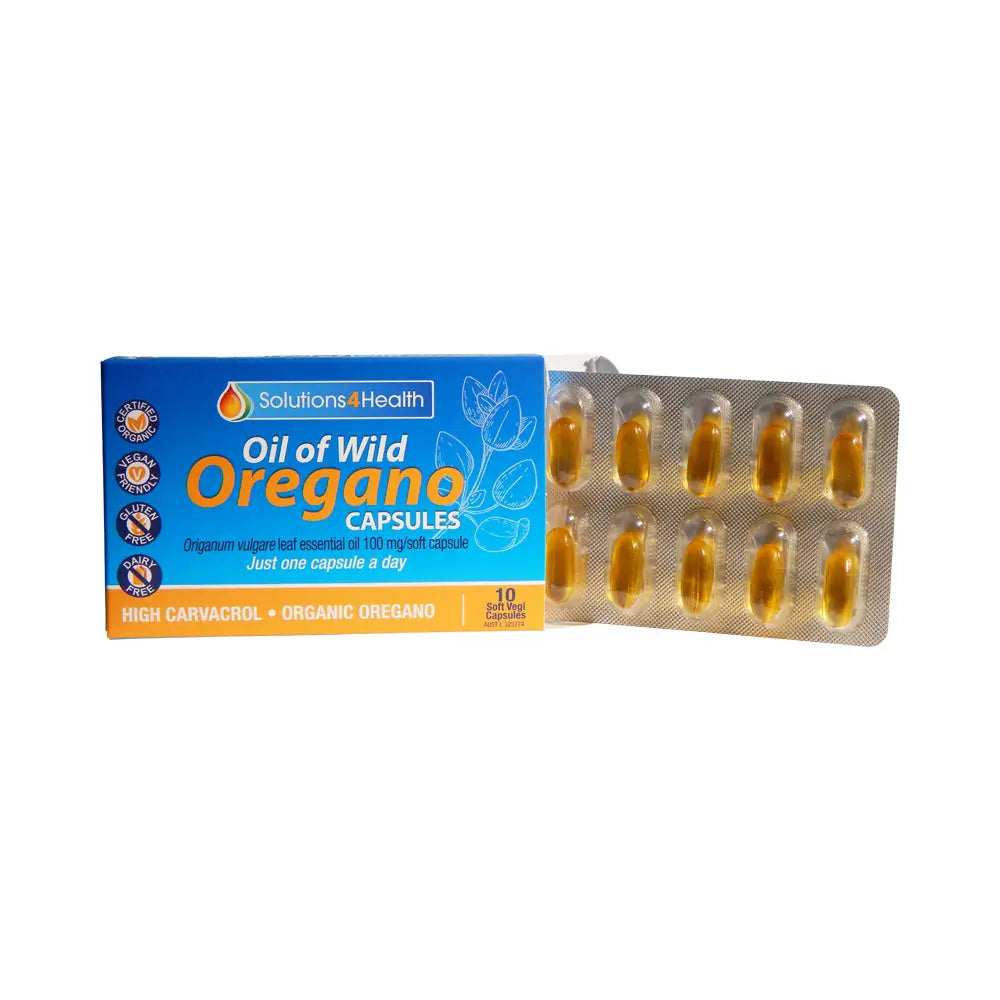 Solutions 4 Health Organic Oil of Wild Oregano Capsules 10vc SOLUTIONS 4 HEALTH
