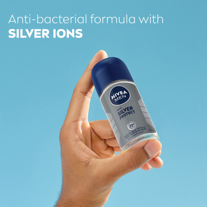 Nivea for Men Deodorant Roll On Silver Protect 50ml - Cutprice Online