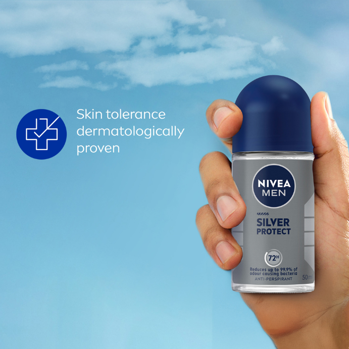 Nivea for Men Deodorant Roll On Silver Protect 50ml - Cutprice Online