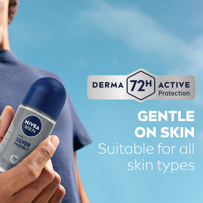 Nivea for Men Deodorant Roll On Silver Protect 50ml - Cutprice Online