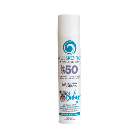 Aussiezinc Mineral Sunscreen Baby Spf50 Fragrance Free 100g