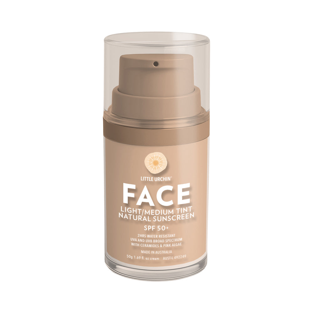 Little Urchin Face Light/medium Tint Natural Sunscreen Spf 50+ Pump 50g