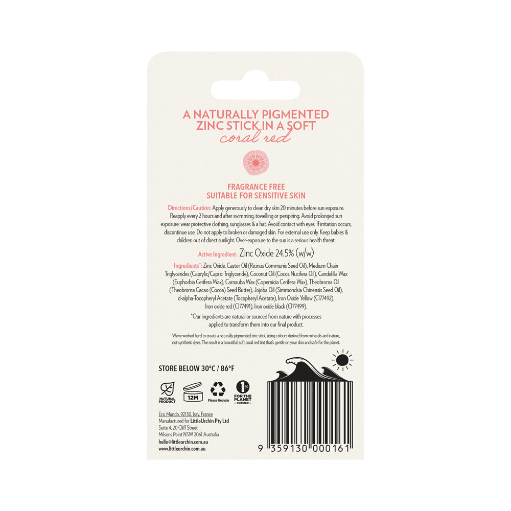 Little Urchin Red Natural Zinc Stick Spf 50+ 14g