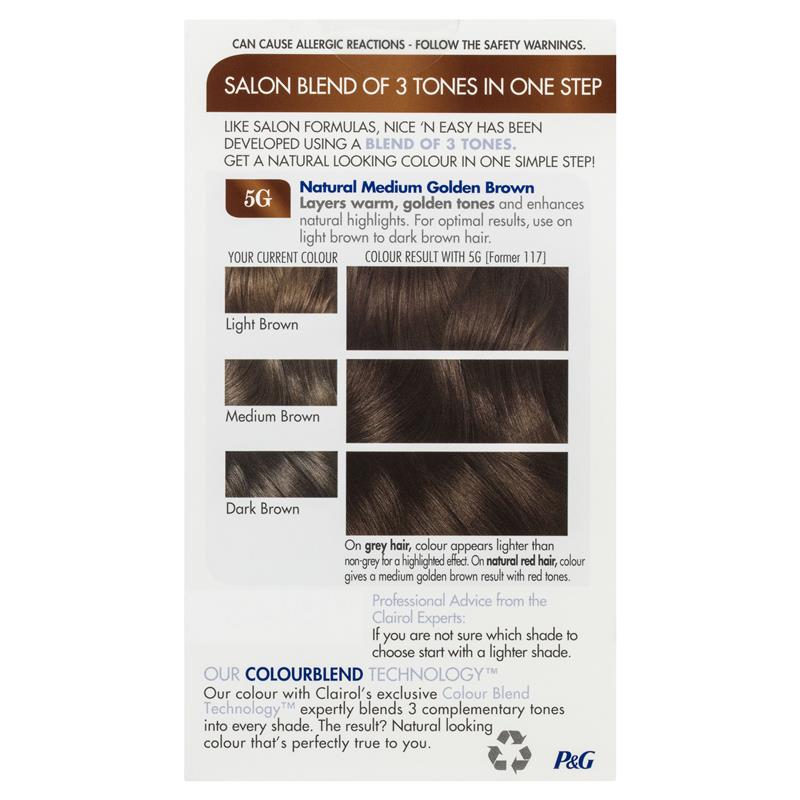 Clairol Nice & Easy 5G Medium Golden Brown Hair Colour - Cutprice Online