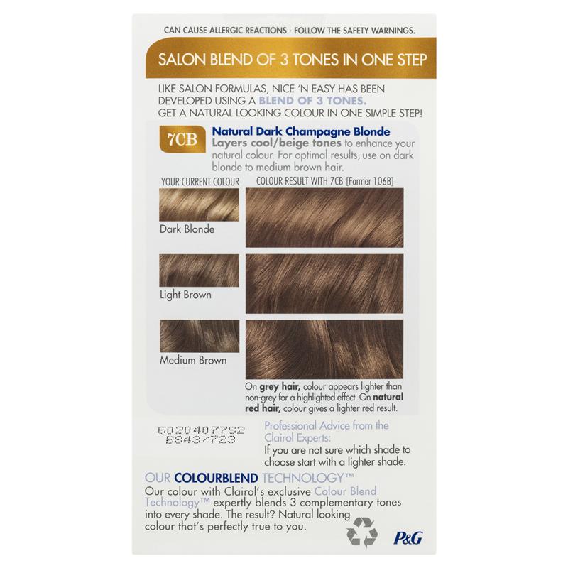 Clairol Nice & Easy 7CB Dark Champagne Blonde Hair Colour - Cutprice Online