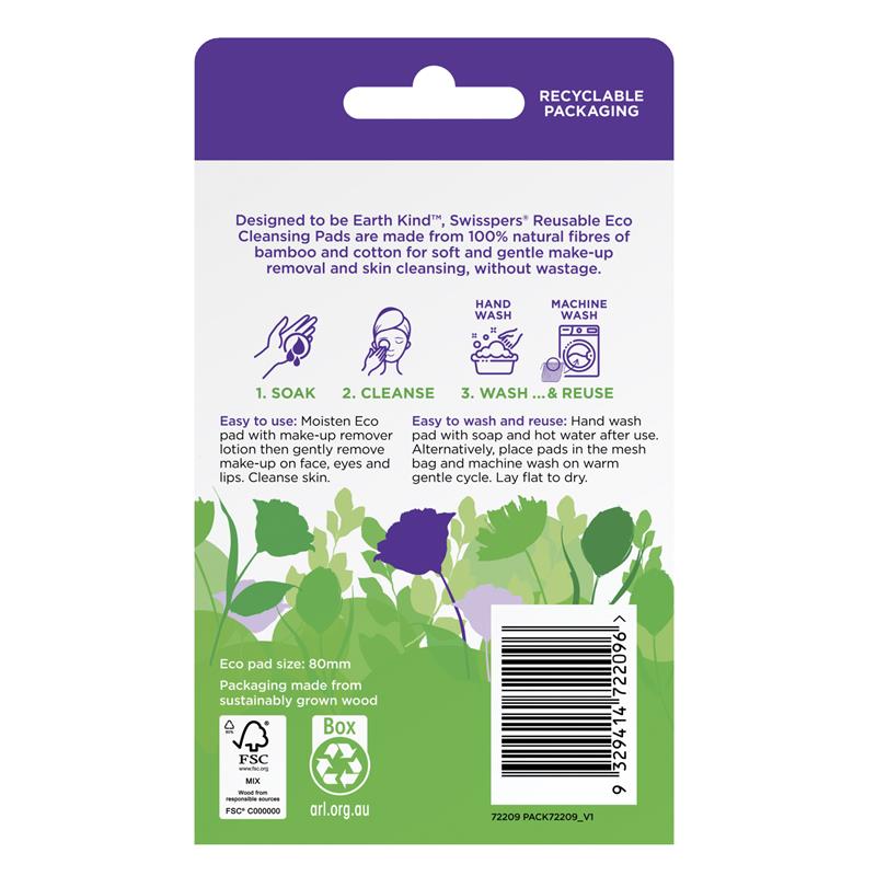 Swisspers Reusable Eco Cleansing Pads 4 Pack - Cutprice Online