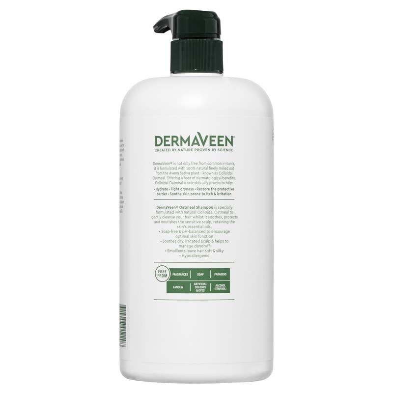 DermaVeen Oatmeal Shampoo for Dry, Flaky or Sensitive Scalps 1L - Cutprice Online