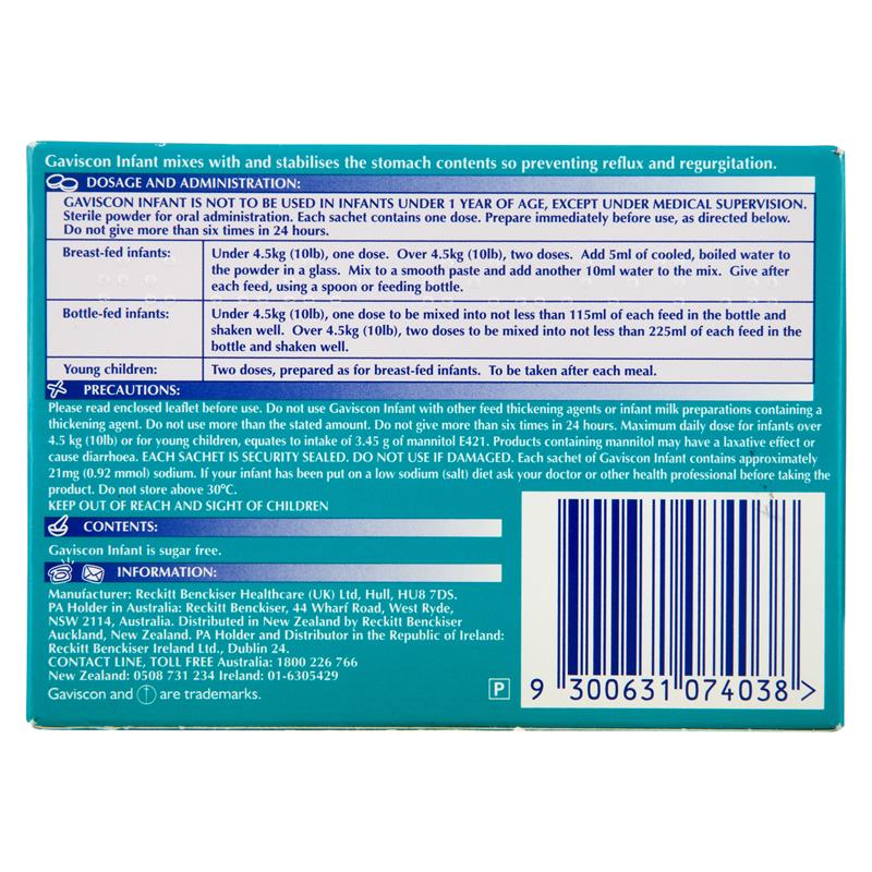 Gaviscon Infant Powder Sachets for Regurgitation and Gastric Reflux 30 Pack - Cutprice Online