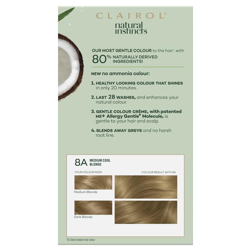 CLAIROL Natural Instincts 8A Medium Cool Blonde - Cutprice Online