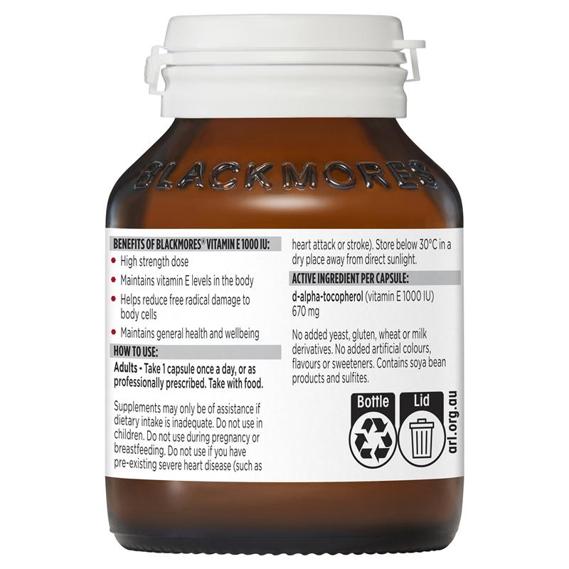 Blackmores Vitamin E 1000IU 30 Capsules - Cutprice Online