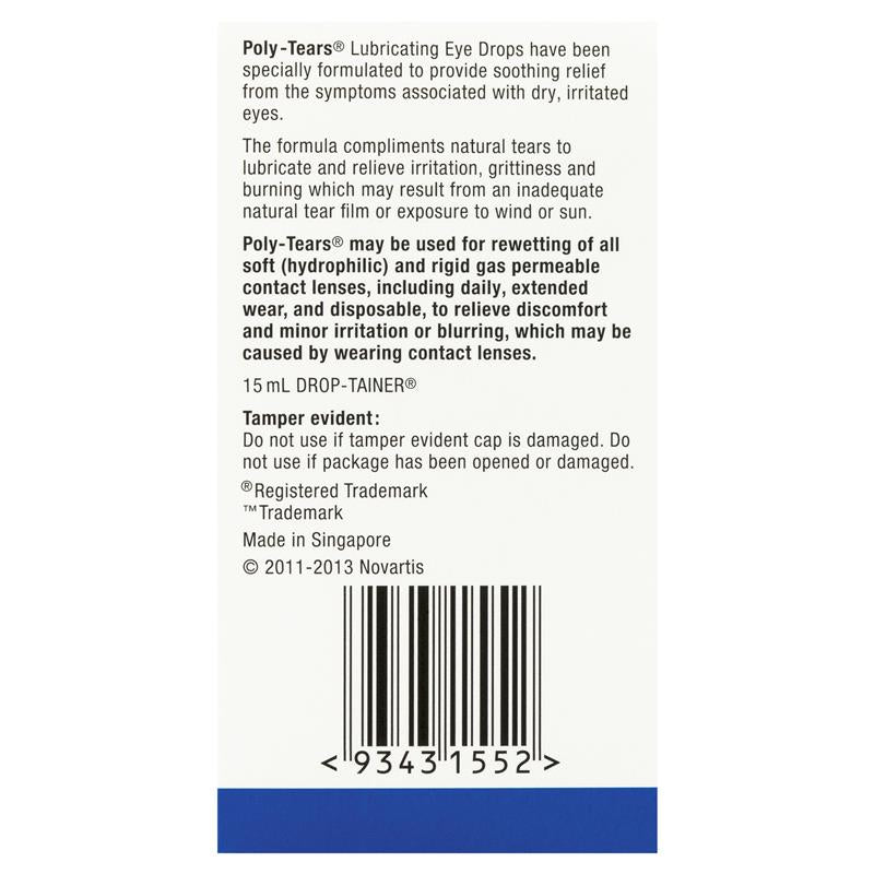 Poly Tears Eye Drops 15ml - Cutprice Online