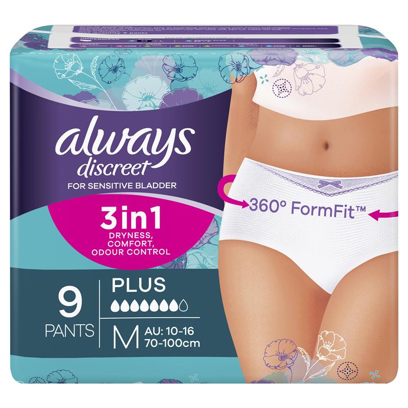 Always Discreet Underwear 9 Pants Medium - Cutprice Online