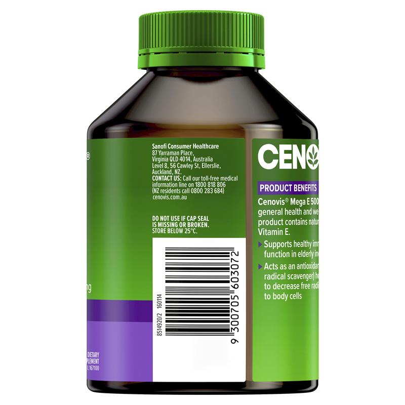 Cenovis Mega E 500iu - Vitamin E - 250 Capsules - Cutprice Online