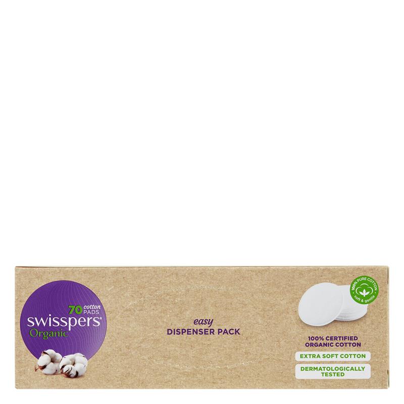 Swisspers Organic Round Cotton Pads Eco Dispenser 70 Pack - Cutprice Online