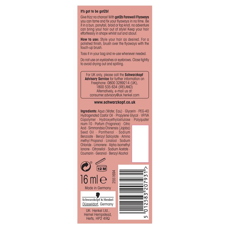 Schwarzkopf Got2b Farewell Flyaways Touch Up Brush 16ml - Cutprice Online