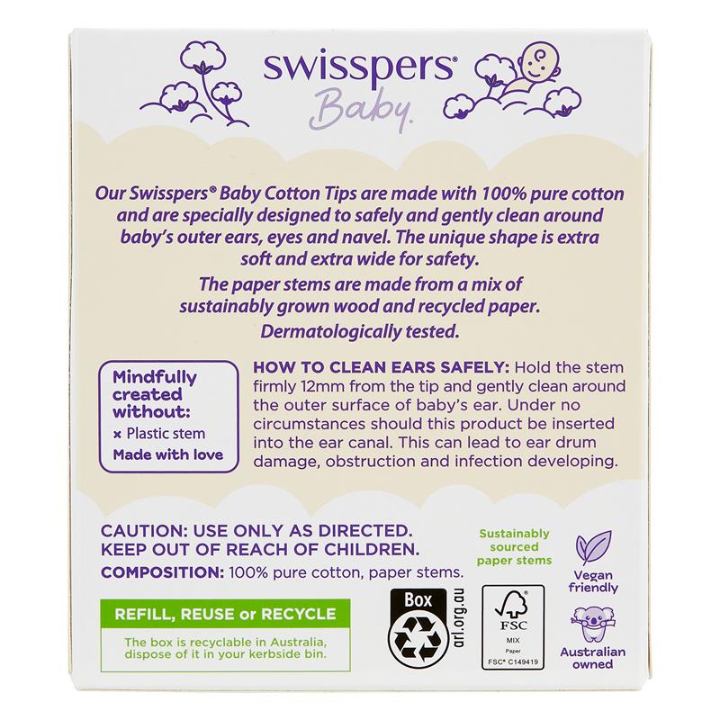 Swisspers Baby Cotton Tips Paper Stems 40 - Cutprice Online