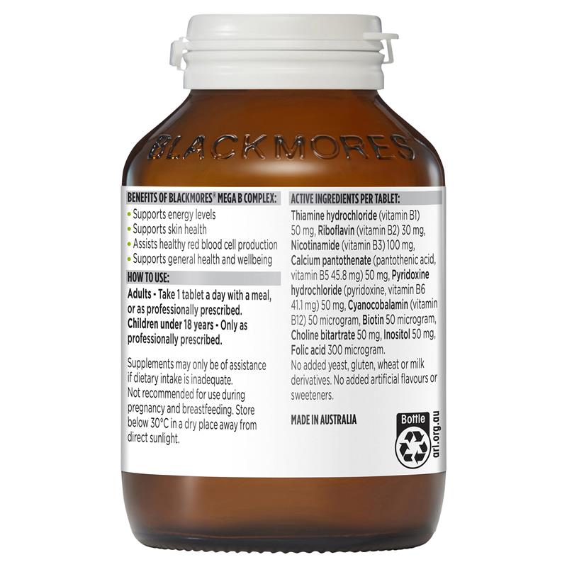 Blackmores Mega B Complex 200 Tablets - Cutprice Online