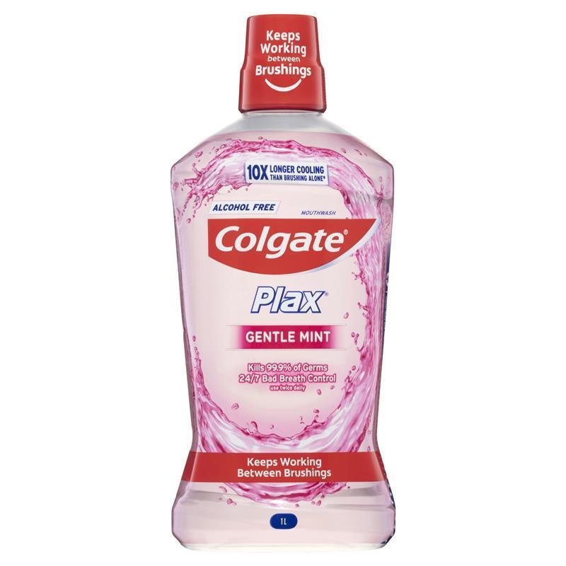 Colgate Plax Alcohol Free Antibacterial Mouthwash Gentle Mint 1L - Cutprice Online