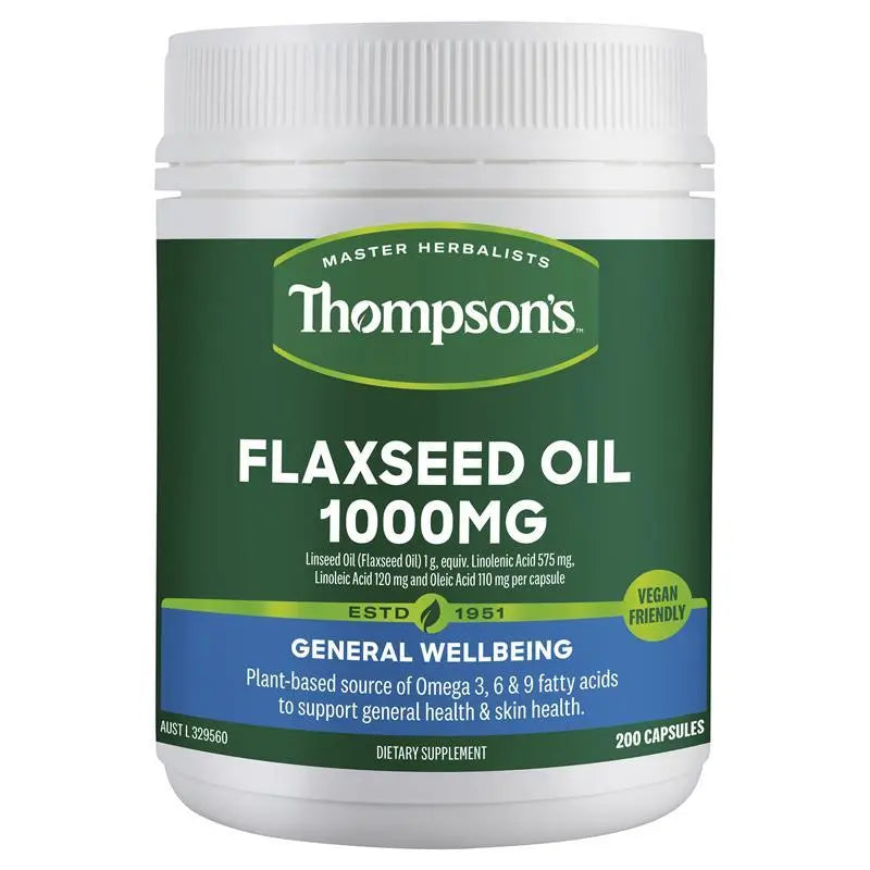 Thompson’s Flaxseed Oil 1000mg 200 Capsules THOMPSON’S