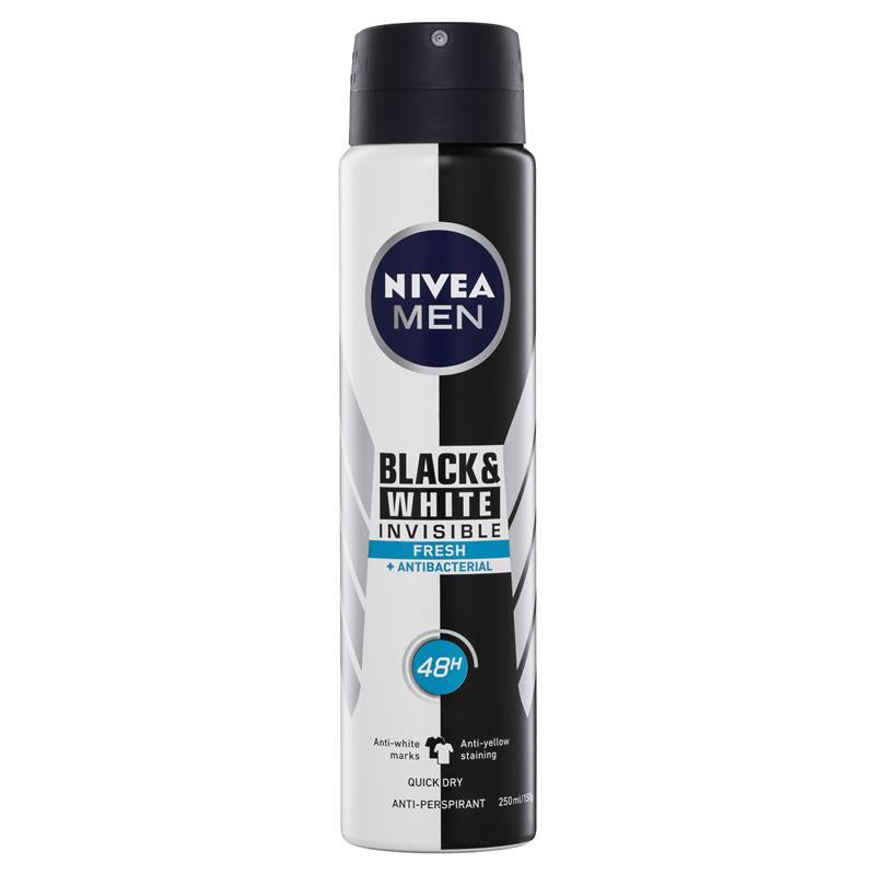 Nivea for Men Deodorant Black & White Fresh Spray 250ml - Cutprice Online