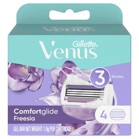 Gillette Venus Comfort Glide Freesia Blades 4 Pack - Cutprice Online