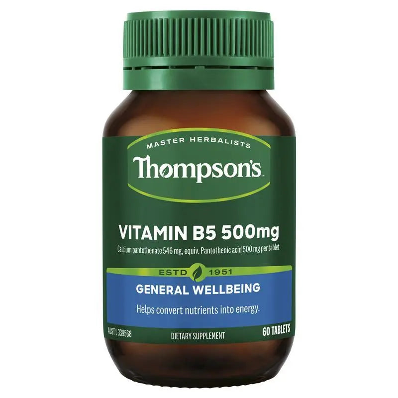 Thompson's B5 Pantothenic Acid 500mg 60 Tablets THOMPSON'S