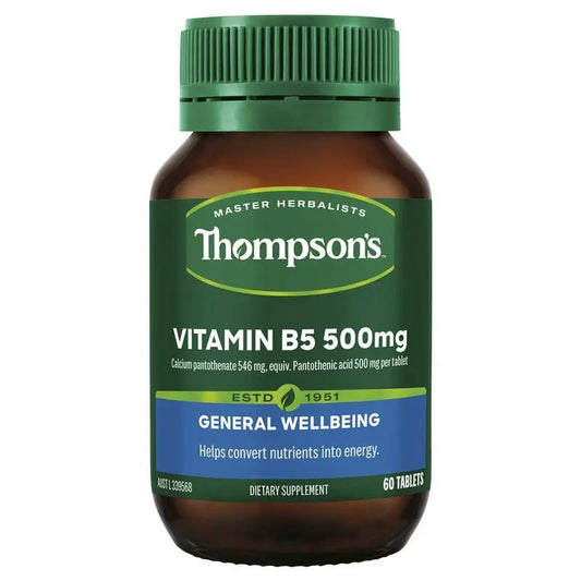 Thompson's B5 Pantothenic Acid 500mg 60 Tablets THOMPSON'S