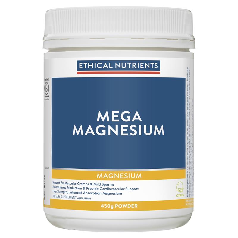 Ethical Nutrients Mega Magnesium Powder Citrus 450g - Cutprice Online