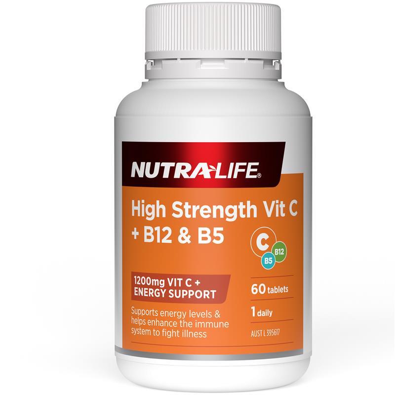 Nutra-Life High Strength Vit C + B12 & B5 60 - Cutprice Online
