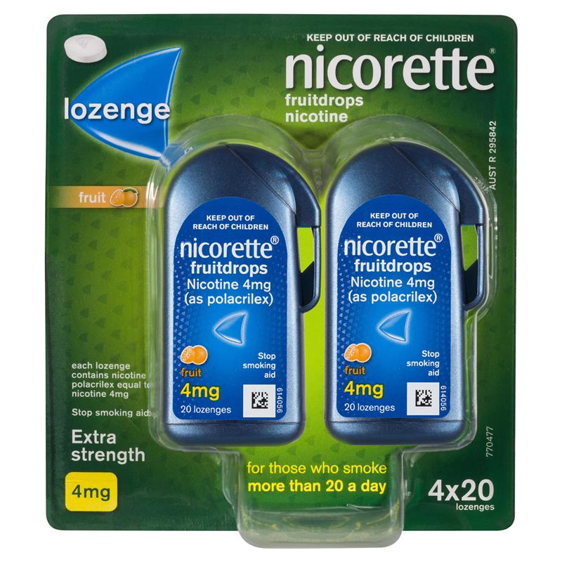 NICORETTE COOLDROPS FRUIT 4MG 80 LOZENGES - Cutprice Online