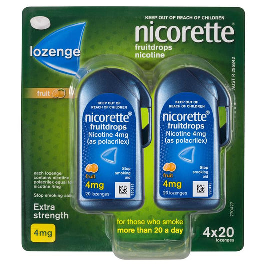NICORETTE COOLDROPS FRUIT 4MG 80 LOZENGES - Cutprice Online