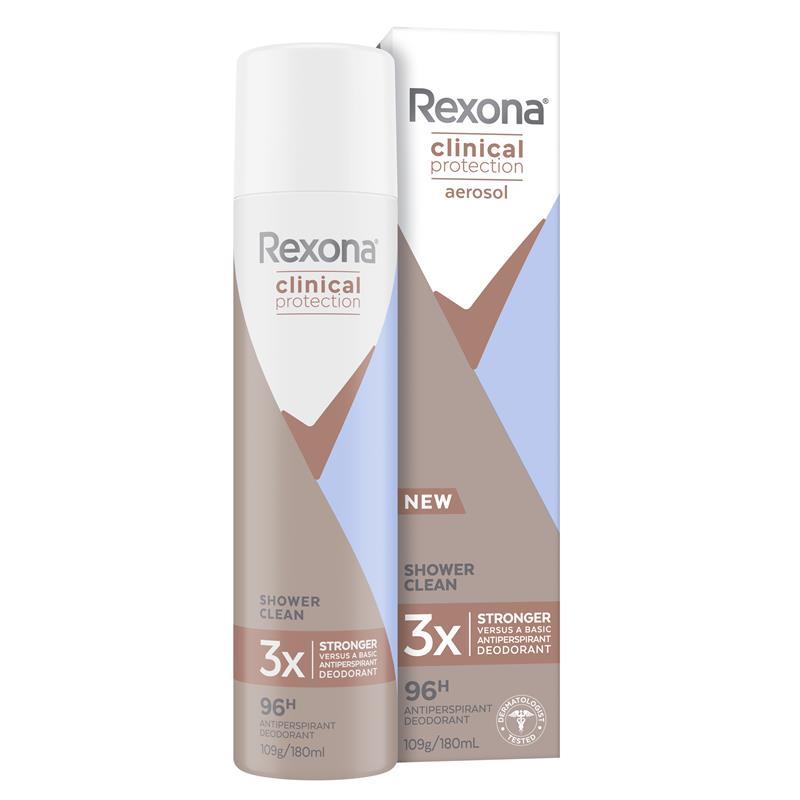 Rexona for Women Clinical Protection Antiperspirant Shower Clean 180ml - Cutprice Online