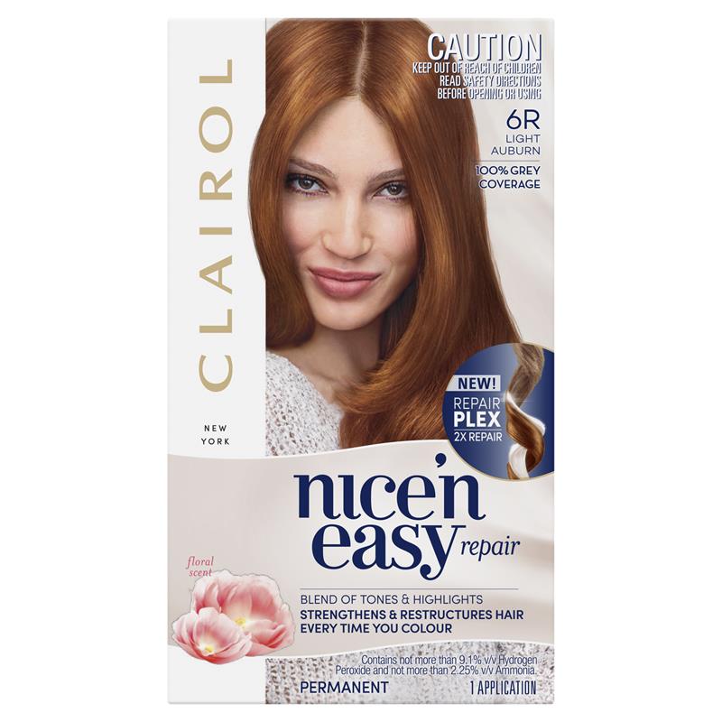 Clairol Nice N Easy Repair 6R Light Auburn Hair Colour - Cutprice Online