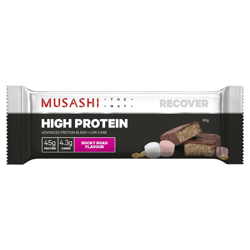 Musashi High Protein Bar Rocky Road 90g 12PACK - Cutprice Online