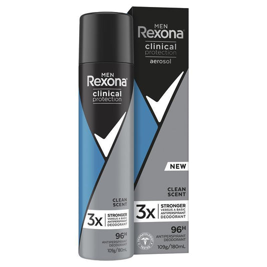 Rexona for Men Clinical Protection Antiperspirant Clean Scent 180ml - Cutprice Online