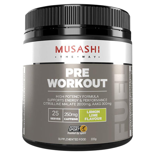Musashi Pre Workout Lemon Lime 225g - Cutprice Online