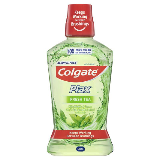 Colgate Plax Alcohol Free Antibacterial Mouthwash Fresh Tea 500mL - Cutprice Online